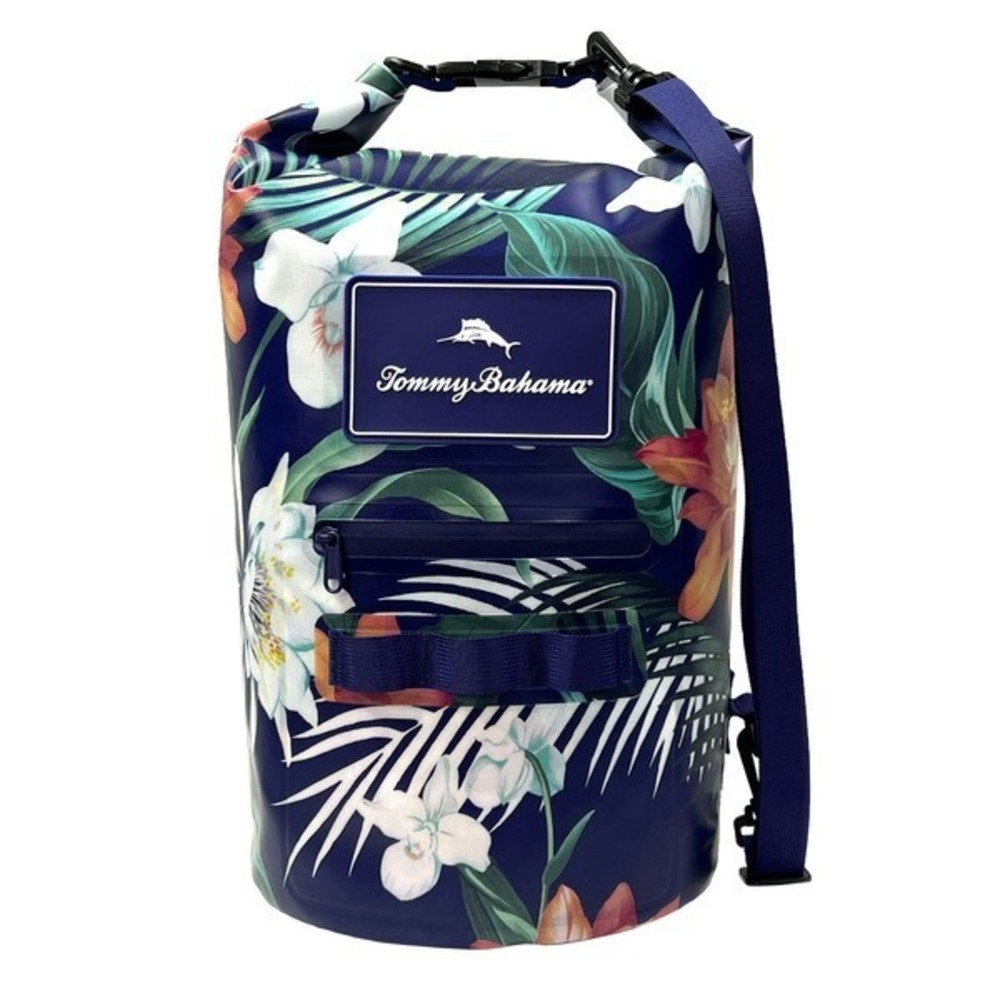 Tommy Bahama 20L Waterproof Dry Bag Dark Blue Floral TPU Shoulder Strap NEW